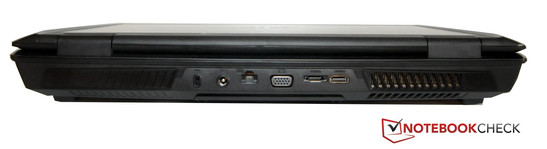 Rückseite: Keningston, Netzteil, LAN, VGA, eSata, HDMI