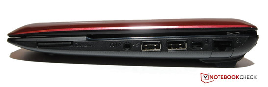 Rechte Seite: Kartelesegerät, Audio, 2x USB 2.0, Kenigston, LAN