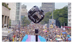 Diese 360-Grad-Kamera war heuer auf vielen Pride-Aufmärschen weltweit dabei.
