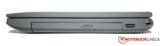 rechte Seite: DVD-Laufwerk, eSata/USB