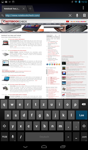 Im Hochformat wird sie recht schmal.