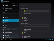 Über 16 GB interner Speicher verfügt das Tablet, und