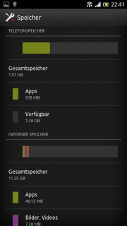 Eine Wahl des internen Speichers gibt es nicht,