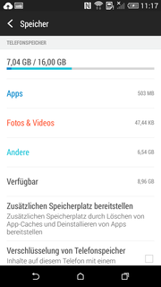8,96 GB stehen zur freien Verfügung.