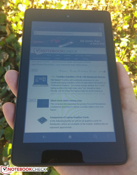 Maximale Bildschirmhelligkeit an einem sonnigen Tag.