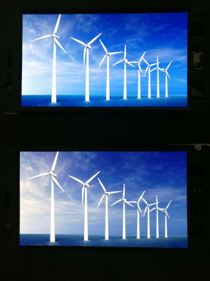 Ohne sRGB Mode (oben) vs. mit sRGB Mode