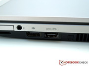 DisplayPort und eSATA-USB-Kombi-Anschluss: dafür kein USB-3.0