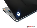 Das beleuchtete HP-Logo deutet auf den Betriebszustand hin