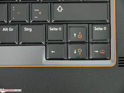 Die Pfeiltasten sind etwas kleiner ausgeführt als der Rest der Eingabe, aber noch gut bedienbar.