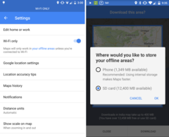 Google Maps auf Android: Jetzt mit WLAN-Modus und SD-Karten-Unterstützung.