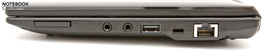 Rechte Seite: Kartenleser, Audio, USB, Kensington, RJ-45