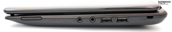 Rechte Seite: Kartenleser, Audio, 2x USB 2.0, Kensington Lock