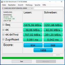 AS SSD Benchmark: SSD