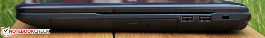 rechts: DVD-Multibrenner, 2x USB 2.0, Kensington Lock