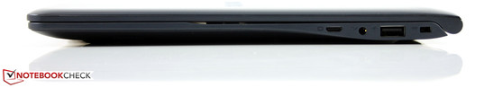 VGA (Samsung-Dongle, nicht mitgeliefert), Kopfhörer/Mikrofon, USB 2.0, Slim PC Security Lock