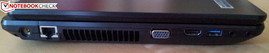linke Seite: AC-Stecker, LAN, Lüfter, analoger Videoout, HDMI, USB 3.0, Mikrofon, Kopfhörer