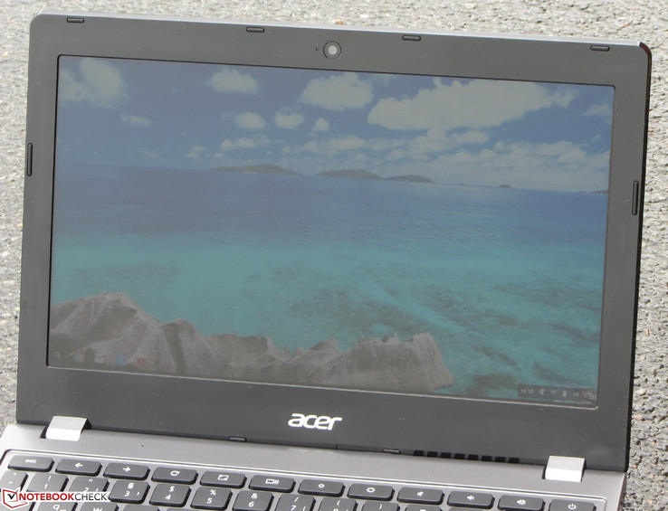 das Chromebook im Freien