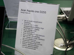 IFA 2010: Aspire One D255 mit Dual Core Atom im 10.1-Zoller