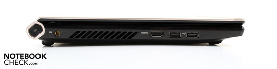 Linke Seite: Keyboard-Taste, AC, HDMI, 2 x USB 2.0