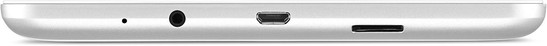 Oberseite: MicroSD-Speicherkartenleser, MicroUSB, Audiokombo (Bild: Acer)