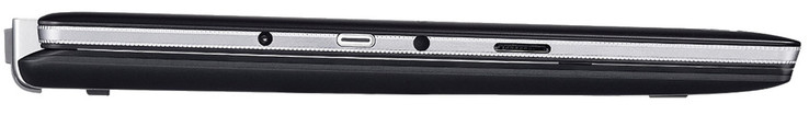 linke Seite: Netzanschluss, USB 3.1 Gen 1 (Typ C), Audiokombo, Speicherkartenleser (MicroSD)