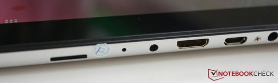 Kartenleser, Reset-Button, Stromanschluss, mini-HDMI, micro-USB, Audioausgang