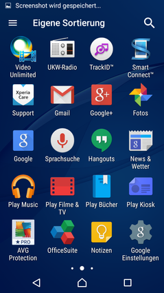 ...diverse Apps vor,...