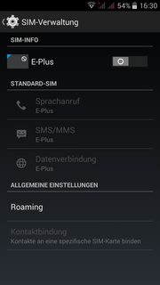 Dual-SIM-Verwaltung (nur eine SIM eingelegt)