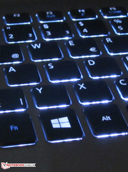 Die Tasten sind beleuchtet.