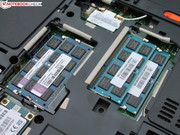 Gleich vier RAM-Slots bietet das V3-772G. Acer hat für uns gleich mal alle bestückt: 32 GB!