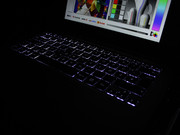 Die drei Dunkelkammer-Fotos zeigen die drei Stufen bei gleicher TFT-Helligkeit.