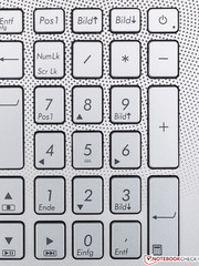 Der zu kleine Nummernblock gefällt dem Tester ...