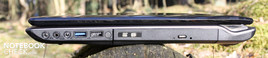 Rechte Seite: Line-Out, S/PDIF, Mic, USB 3.0, USB, DVD-LW