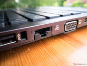 VGA und Ethernet (ausklappbar) weisen in Richtung Office/Business.