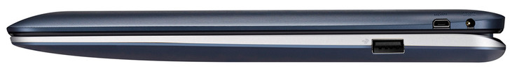 Auf der rechten Seite des Tablets finden sich der MicroHDMI-Ausgang und der Netzanschluss. Auf der rechten Seite des Docks hat Asus einen USB-2.0-Steckplatz eingebaut. (Bild: Asus)