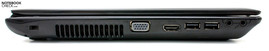 Linke Seite: Kensington, VGA, HDMI, 2x USB 2.0, Audio