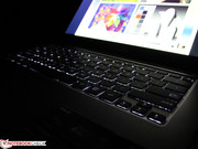 Die Tastatur ist beleuchtet.