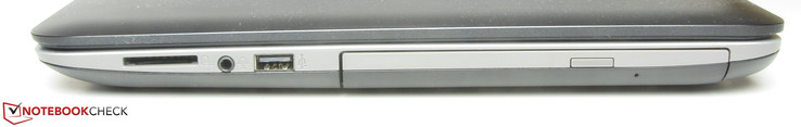 rechte Seite: Speicherkartenleser, Audiokombo, USB 2.0, DVD-Brenner