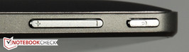 Lautstärkewippe und Power-Button.