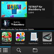 Der Blackberry Store bietet zwar noch nicht so viel Auswahl wie die Pendants von Google und Apple, füllt sich aber stetig.