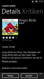 Angry Birds darf nicht fehlen