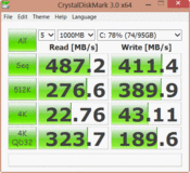 Crystal Disk Mark: 487 MB/s (Seq. R.)