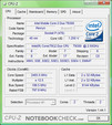 CPU-Z-Informationen über das Sony Vaio VGN-SZ71WN/C