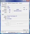 CPU-Z-Informationen über das Acer Aspire 2920