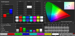 CalMAN Colorspace (Modus: Kino, Zielfarbraum AdobeRGB)