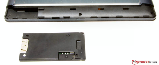 Die SIM-Karte wird in das Modem gesteckt.