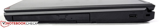 rechts: DVD-Brenner (im Modulschacht), USB 2.0, Kensington-Lock-Vorbereitung