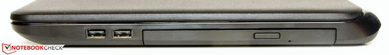 rechte Seite: 2x USB 2.0, DVD-Brenner