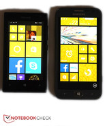 direkter Vergleich: Microsoft Lumia 435 (TN LED, 800 x 480 Pixel) / Samsung Ativ S (AMOLED, 1.200 x 720 Pixel)