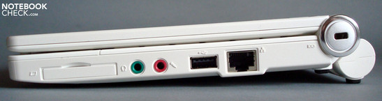 Rechts: Expresscard/34 Slot, Audio, USB, LAN